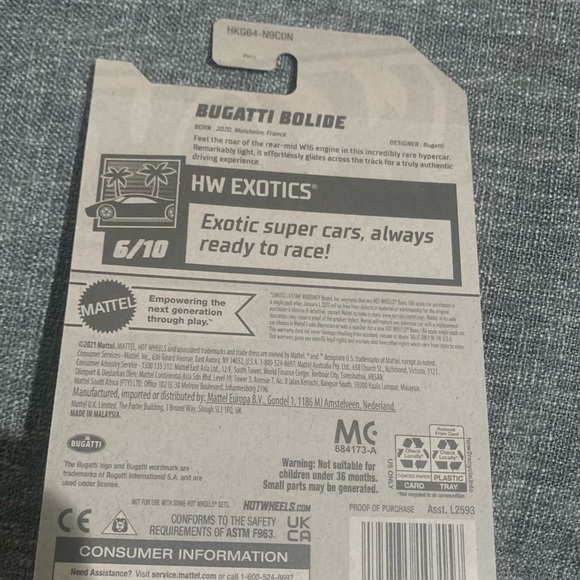 2023 Hot Wheels #213 HW Exotics Bugatti Bolide New Blue. - Picture 5 of 5